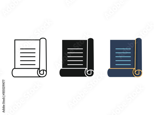 Document icons set line
