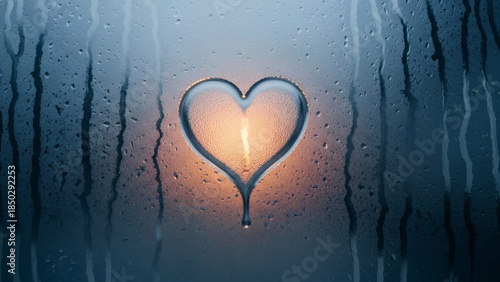 Heart Shape on Fogged Glass