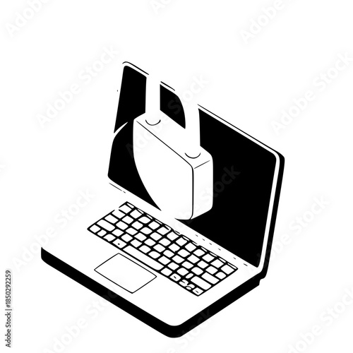 Secure Online Payment Vector – Isometric Flat Illustration of Glowing Locks, Digital Transaction Security, Safe E-Commerce Payments, and Modern Online Banking Concept