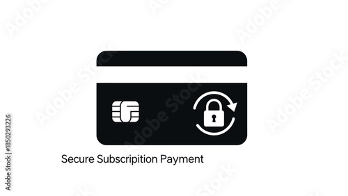 Secure online payment with credit card and lock symbol