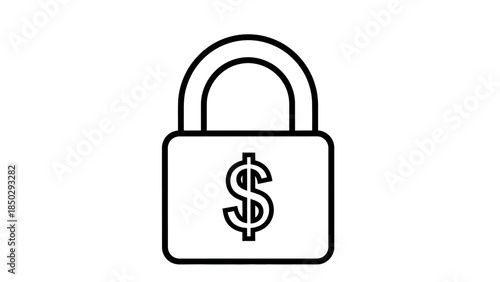 Secure financial protection with locked dollar sign padlock icon