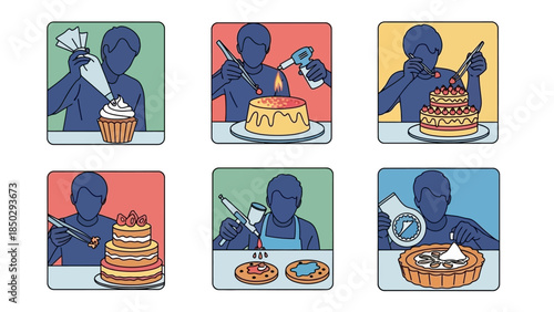 Baking and Cake Decorating Techniques Illustrated Step by Step.