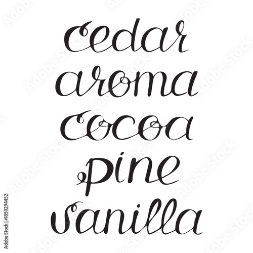 Aroma Handwritten Lettering black and white