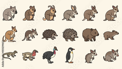 Collection of Australian Animals and Other Creatures.