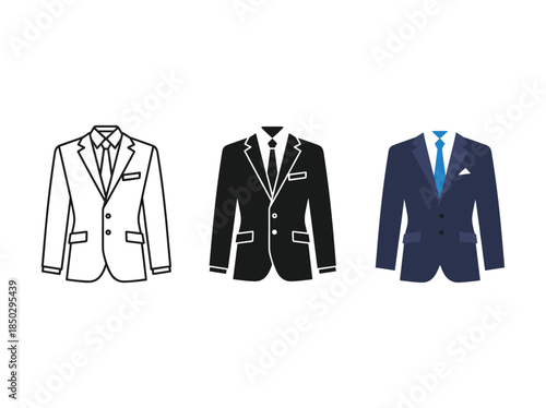 Businessman Suits Illustration Set