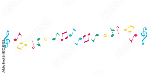 musical notes melody on white background.
