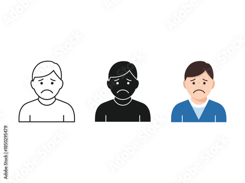 Unhappy diverse people