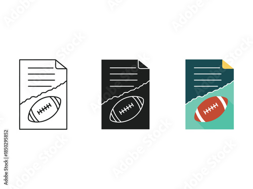 American Football Document Icon Set