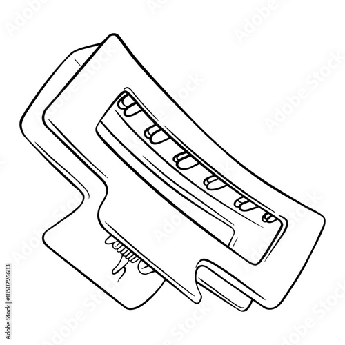 Claw Hair Clip. Isolated icon on the transparent background. Hand drawn digital illustration. SVG