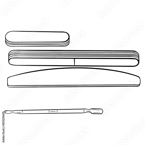 Nail Files. Tools for manicure and pedicure.  Isolated icon on the transparent background. Hand drawn digital illustration. SVG