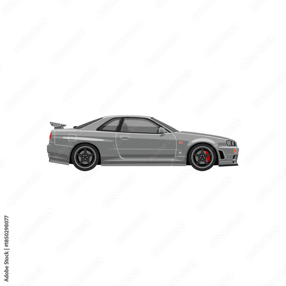 Fototapeta premium Jdm sports car icon logo flat vector design