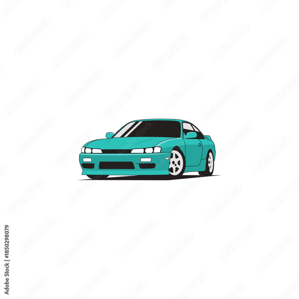 Naklejka premium Jdm car icon logo flat vector design