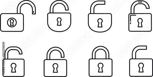 Collection of open and closed locks in various states