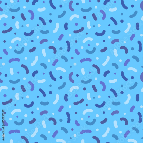 Vector seamless pattern of probiotics and prebiotics. Microflora background.	