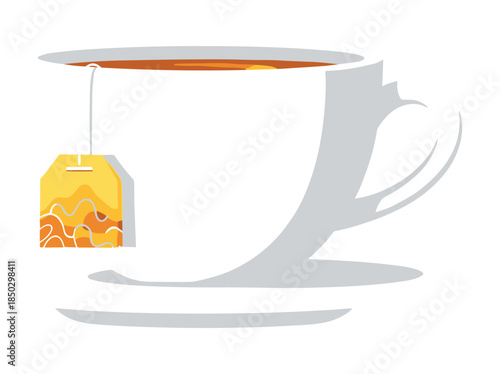 Tea Cup with Tea Bag Steeping
