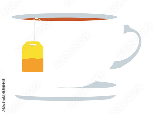 Tea bag in a cup of tea