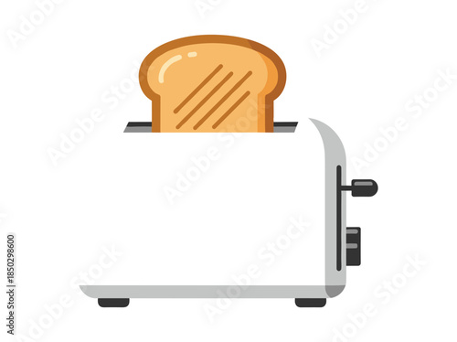 White Toaster with Toast Inside