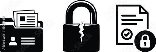 Secure identity and document protection icons
