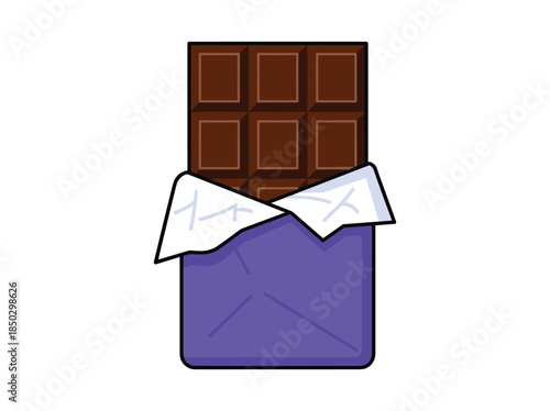 Chocolate bar in purple wrapper