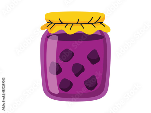 Purple jam in a jar
