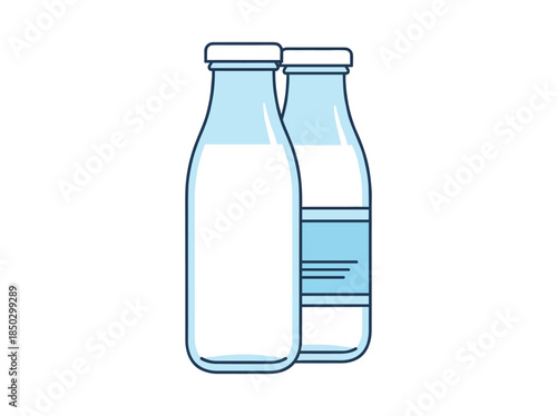 Milk Bottles Illustration