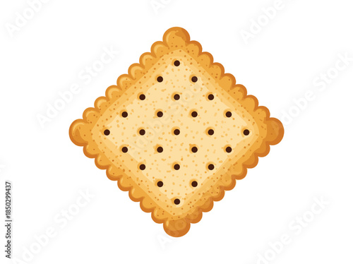 Square Crackers on White Background