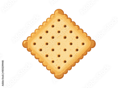Saltine cracker on white background