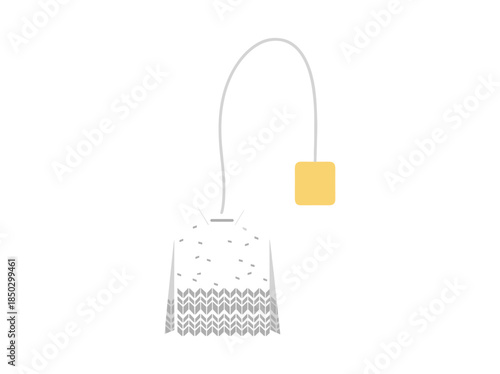 Tea bag hanging on string