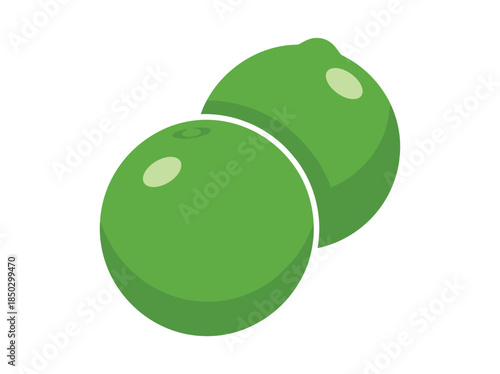 Green Limes Cut in Half