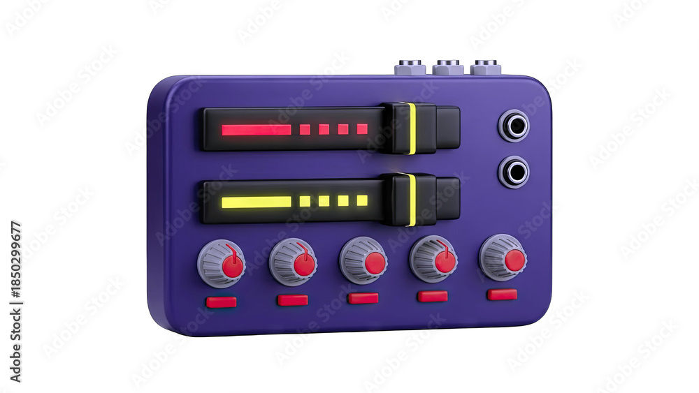 Fototapeta premium 3D Render of a Purple Audio Mixer