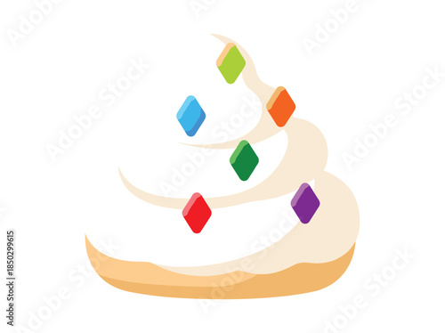 Ice cream with colorful diamonds