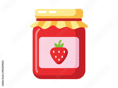 Strawberry Jam Jar Illustration