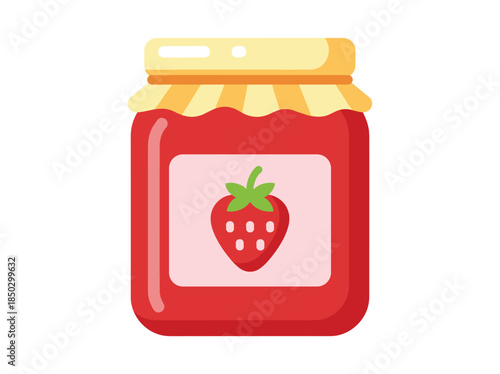 Strawberry Jam Jar Illustration