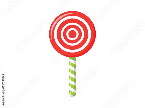 Red lollipop on white background