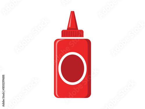 Red Ketchup Bottle Icon