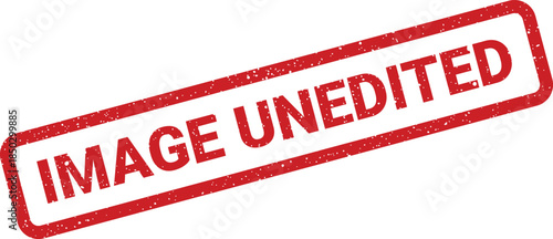 Red distressed rubber stamp showing words image unedited within a rectangular frame, indicating original file status