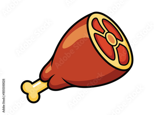 Roasted chicken leg on white