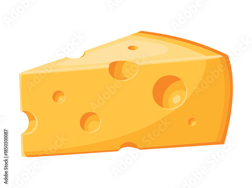 Yellow Cheese Wedge with Holes