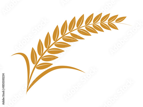 Golden Wheat Ear Silhouette Icon
