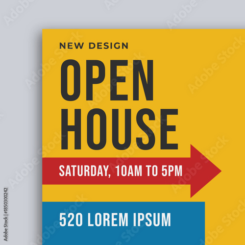 Bold Open House Event Announcement Flyer
