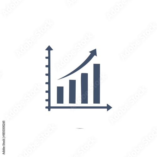 Growth Chart Graph Illustration Showing Increasing Progress and Performance Improvement