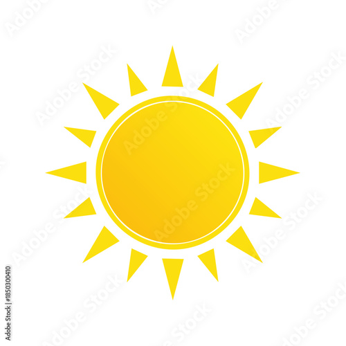 Bright Yellow Sun Illustration Shining Radiantly Overhead Summer Solstice Energy Joyful Sunshine Graphic Symbol