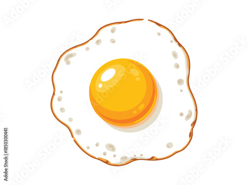 Fried Egg on White Background