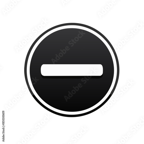 Black Round Minus Sign Button with Modern Design Delete Remove Icon