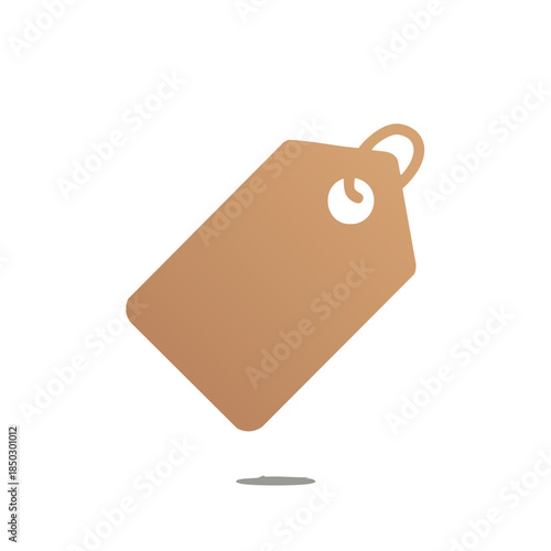 Simple blank brown price tag with hole for string for retail shopping and product sales