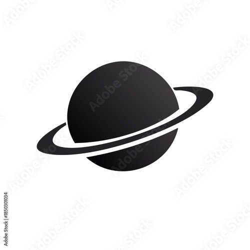 Saturn Inspired Celestial Body with Ring System Symbol Icon