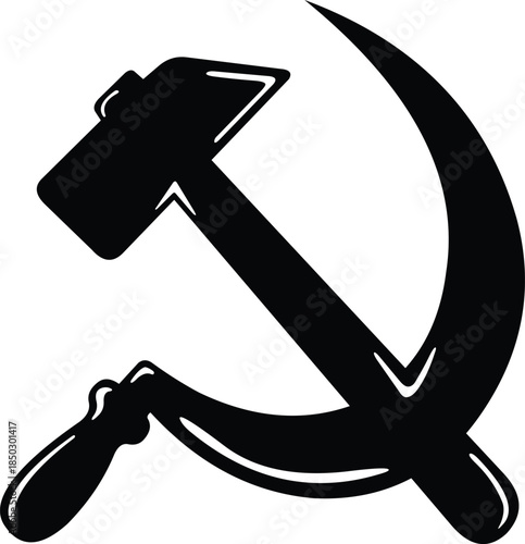 vector illustration black and white communist symbol
