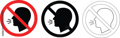 No Talking Sign icon vector illustration