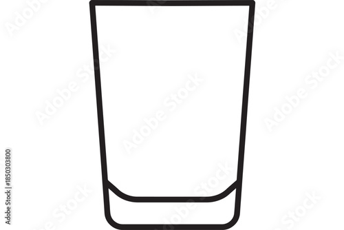 Simple black outline of a drinking glass on transparent background silhouette