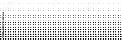 Halftone gradient. Dotted gradient, smooth dots spraying and halftones dot background seamless horizontal geometric pattern vector template set